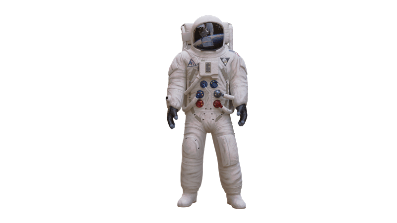 Armstrong’s Suit with GPS III SV05 Mission Logos