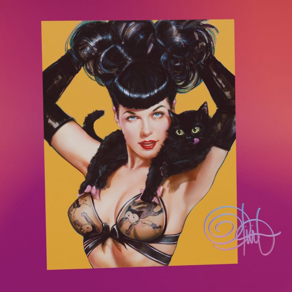 Bettie Page 'Irving Claws' Comes to Life on 3D Painting