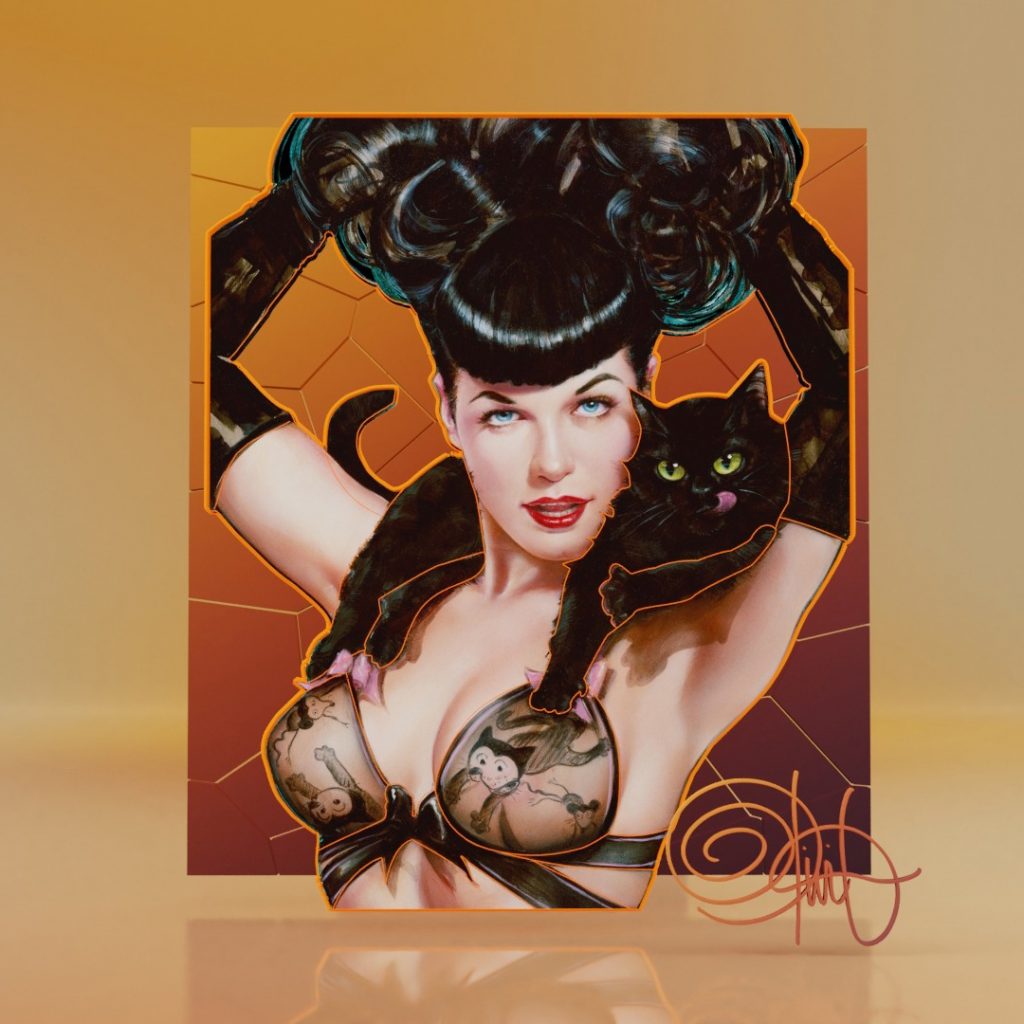 Influencer Icon Bettie Page 'Irving Claws' Painted by Olivia
