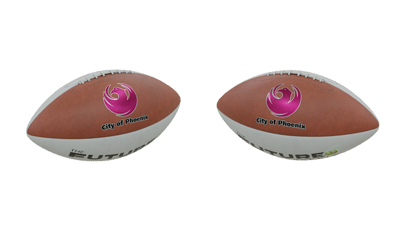 Giant football floating in Air